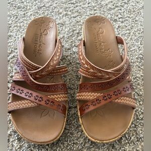 Skechers brown wedge sandals